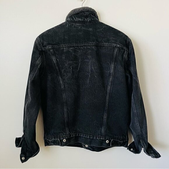 Levi's Sherpa Trucker Jacket Roadster Black, Sz Medium - Picture 7 of 16